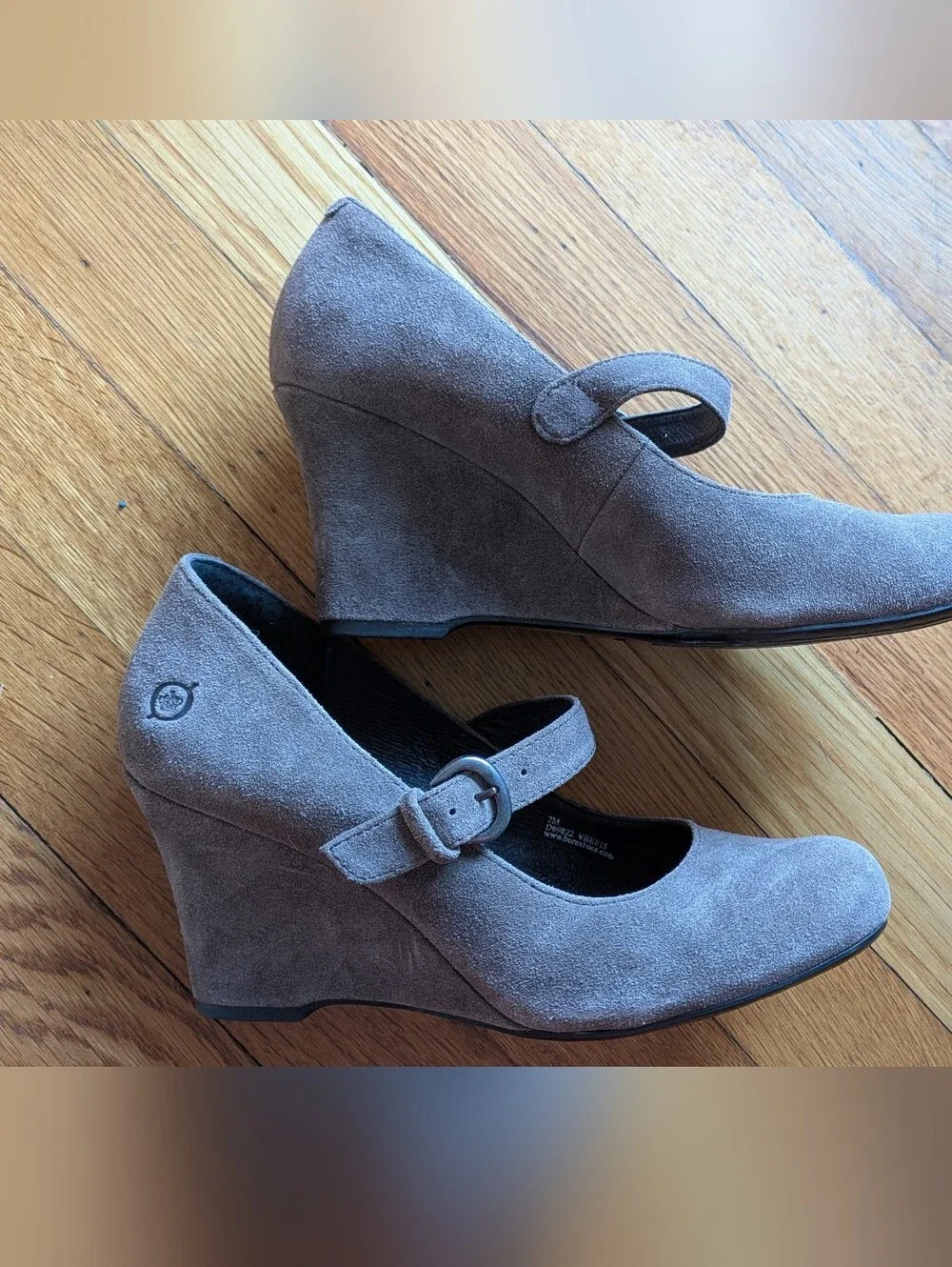Børn Suede Strap Wedges in Gray Size 7